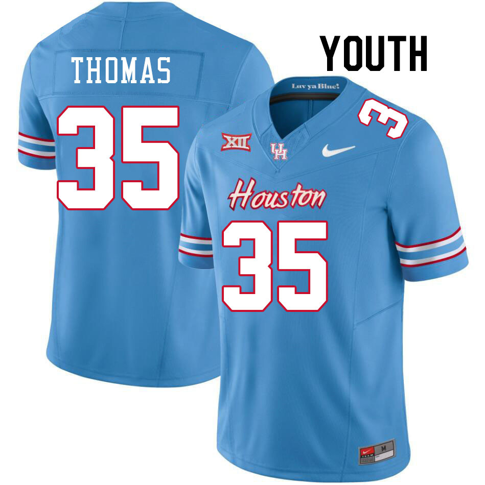 Youth #35 Kaleb Thomas Houston Cougars College Football Jerseys Stitched-Oilers